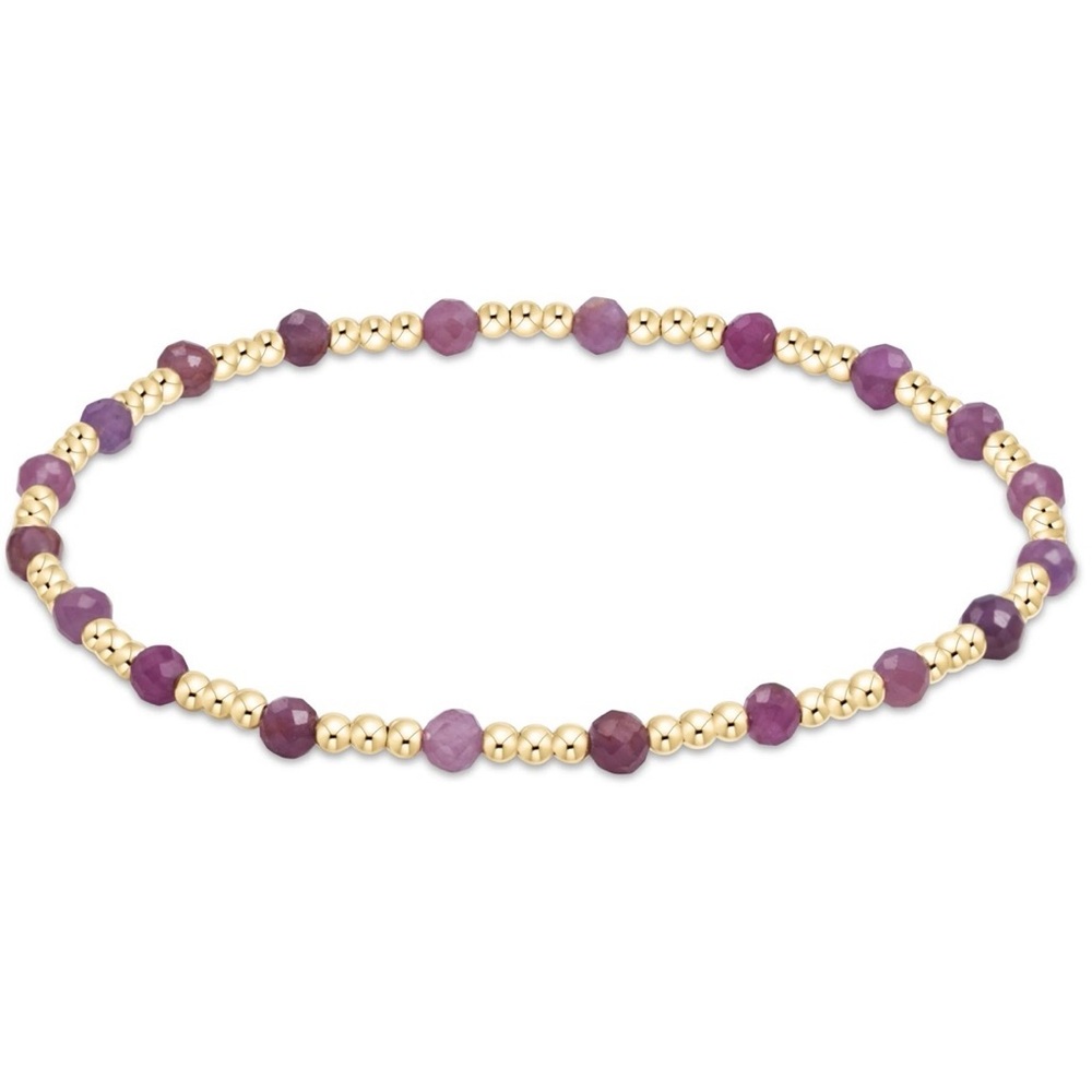 Enewton gemstone gold sincerity pattern 3mm bead bracelet - ruby